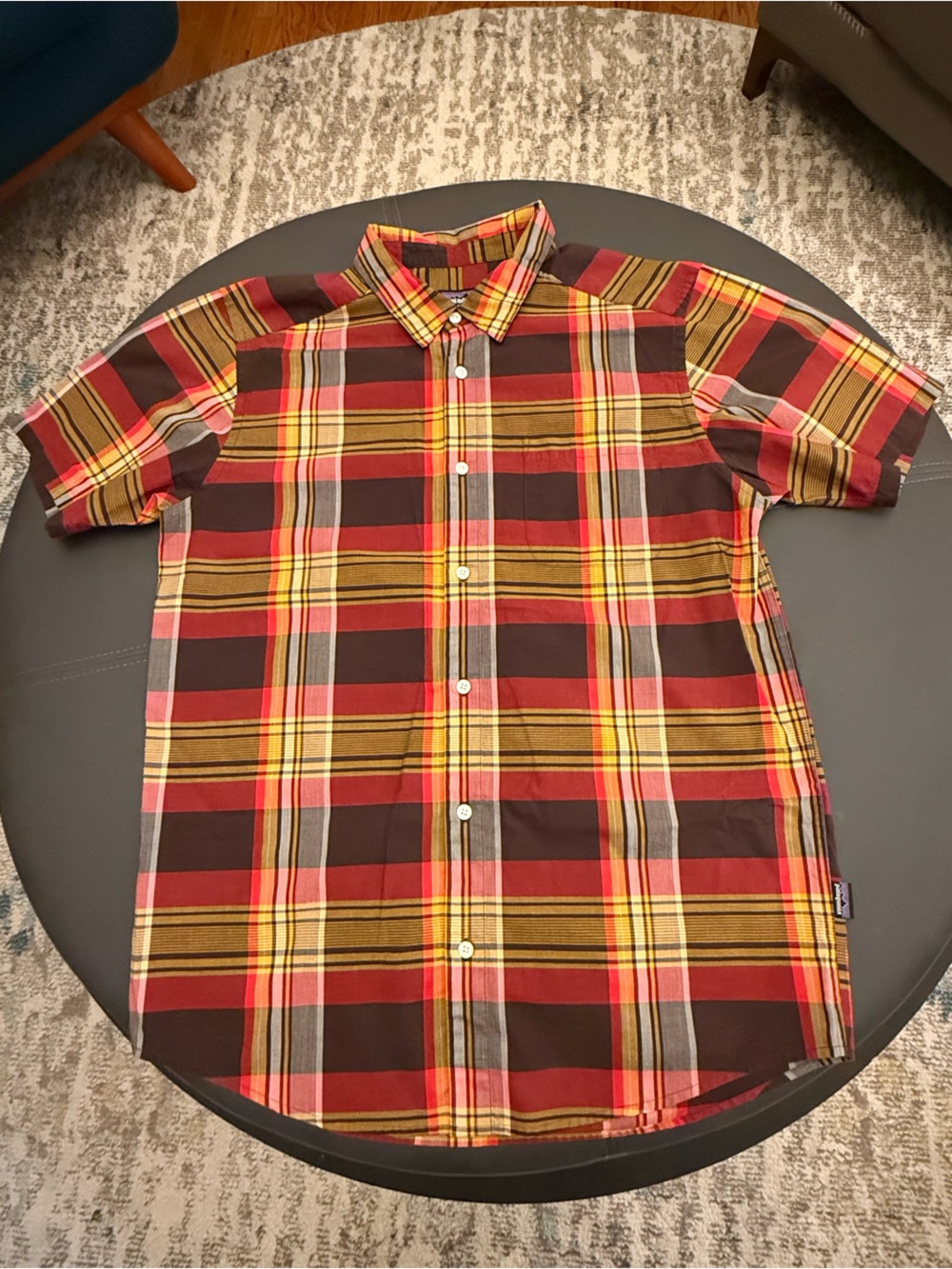 Patagonia Men’s Hiking Button Down Plaid L Short Sleeve